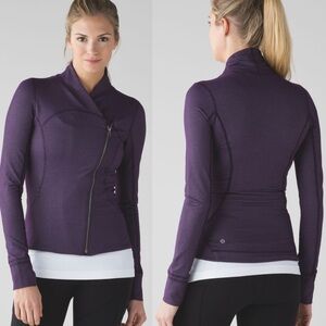 Lululemon Precision Jacket Purple Womens Size 4 Asymmetric Zip Athletic Coat Run